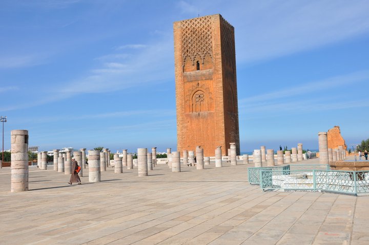la torre di Hassan a Rabat, moschea incompleta